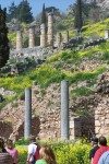 Looking up to the temple to Apollo