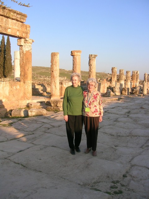 Gladys and Dorothy on the Cardo in Hieropolis