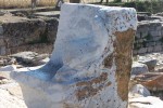 Aph. Marble end seat with "dolphin" arm rest.