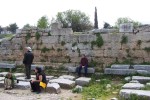 Corinth - the Bema wall - This might be the very spot that Paul was brought before the pro counsel in Acts 18:12-17.